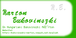 marton bukovinszki business card